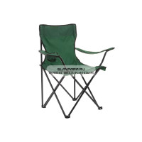 Кресло PREMIER складное, мягкие тканевые подлокотники (зеленое), нагрузка 100 кг
