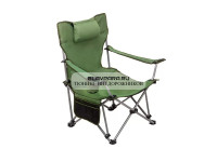 Кресло PREMIER складное с откид.спинкой, твердые тканевые подлокотники (зеленый), нагрузка 80 кг