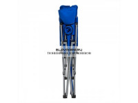 Кресло PREMIER складное, твердые тканевые подлокотники, нагрузка 140 кг, синий/белый