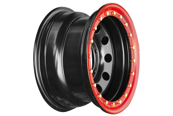 Стальной колесный диск с псевдо-бедлоком ORW BD1580-53910BL-24-R черный с красным ободом 5x139,7 8xR15 d110 ET-24